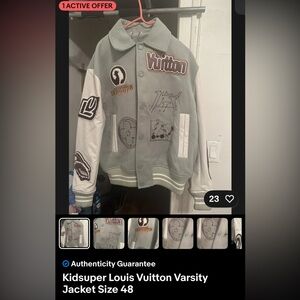 Louis Vuitton Light Gray and White Jacket